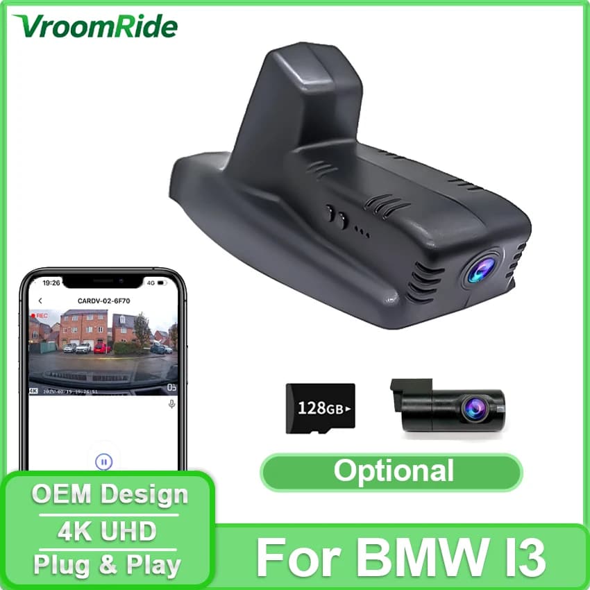 For BMW I3 I01 2013-2022 Dash Cam 4K WiFi DVR Recorder for Auto (Act for size 26cm)