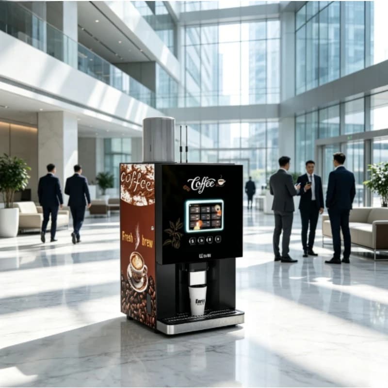Custom Fully Automatic Bean to Cup Coffee Vending Machine, 24 Hours Self-service for Subway Hospital