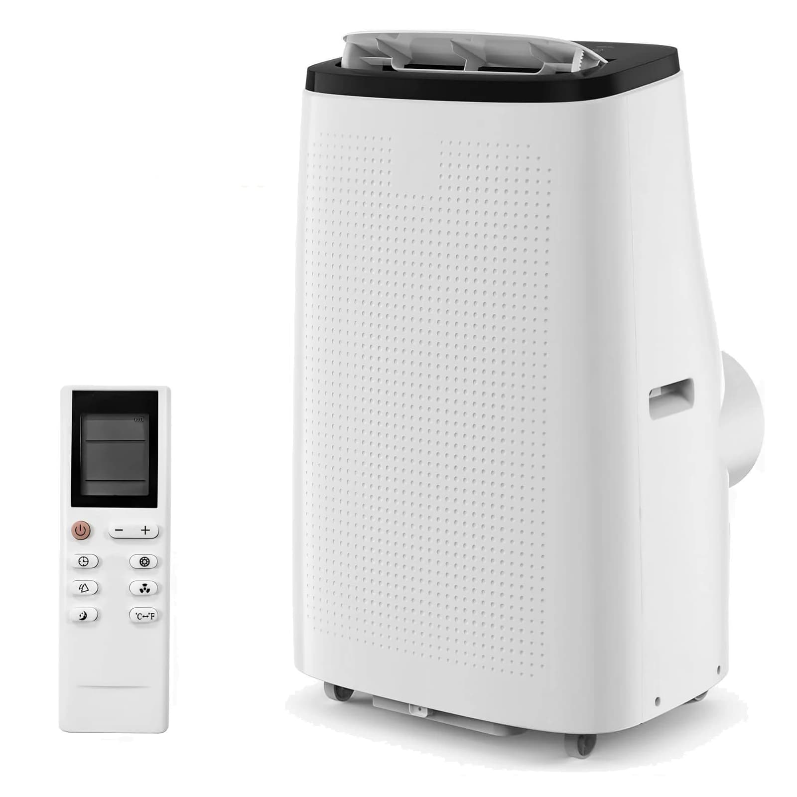 Condizionatore d'aria portatile da 14000 BTU, 3-in-1: raffreddamento, ventilatore e deumidificatore, funzionamento silenzioso, pannello touch LED, 24 ore, fino a 750 piedi quadrati