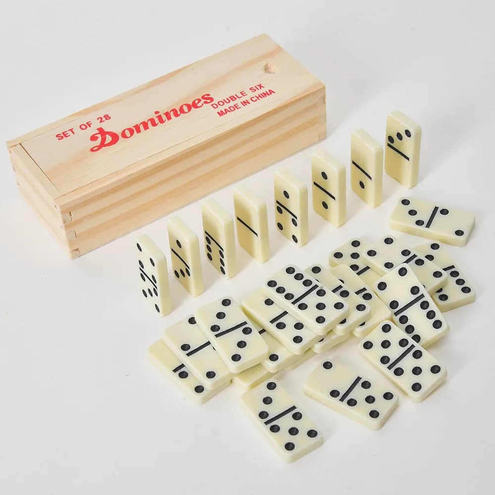 Set di scatole in legno Domino, doppio sei Domino Set di 28, gioco da tavolo Puzzle-per famiglie e bambini dai 8 anni in su