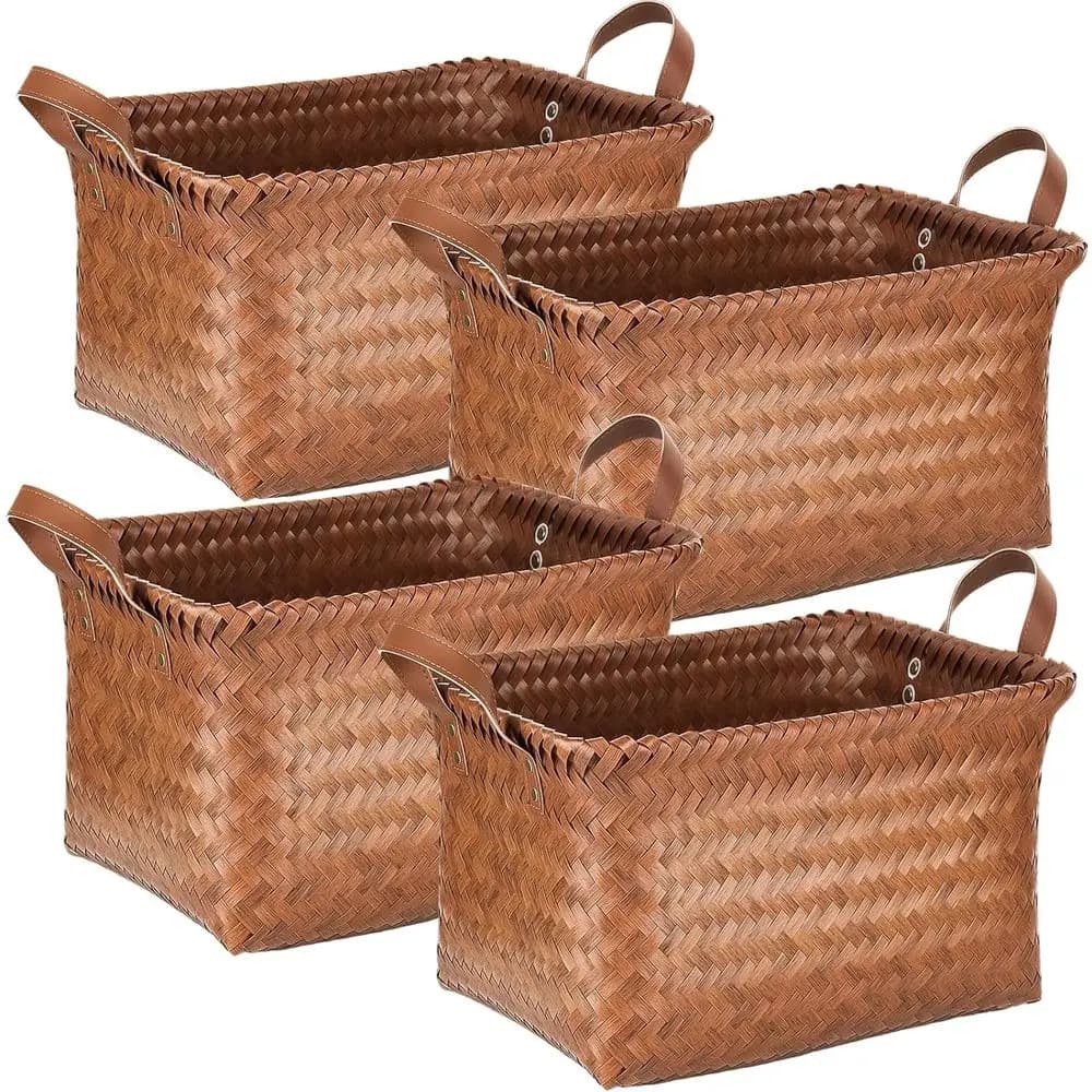 Cestini portaoggetti Confezione da 4 - Organizer per cestini per la biancheria in tessuto, contenitori per cestini aperti da 15x11x10,5 pollici per riporre vestiti, coperte, scaffali