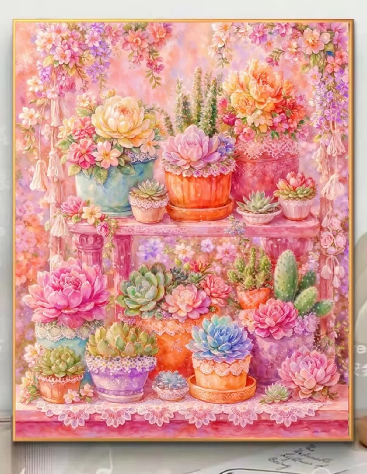 Diamond Painting Succulent Potted Plant Mosaic Handmade Artwork Full Round/Square Diamonds Gift Home Decoration