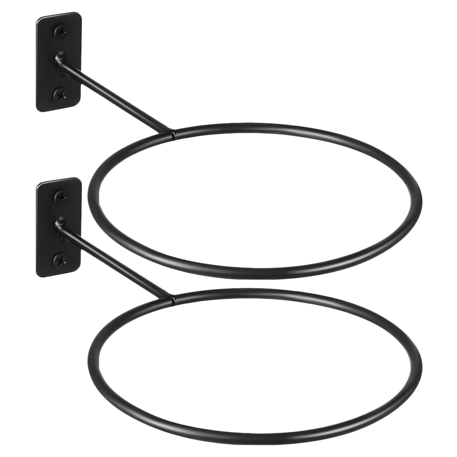 2Pcs Black Wall Mount Basketball Rack Multi Functional Sports Organizer for Basketball Soccer Football Volleyball Garage Gym