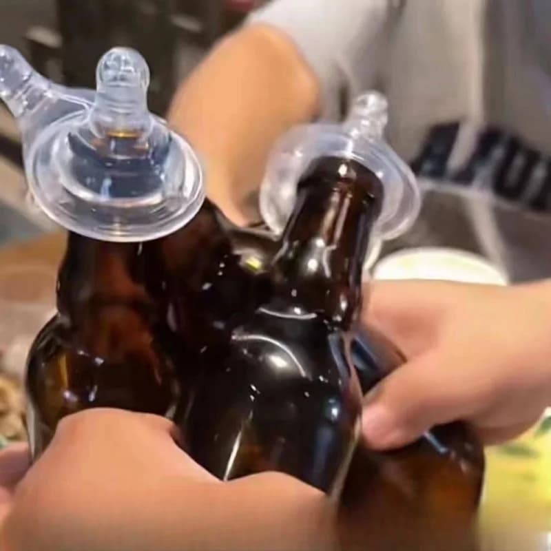 Ciuccio per bere per adulti ciuccio per succo di grano, set di oggetti di scena per bere bottiglia di vino
