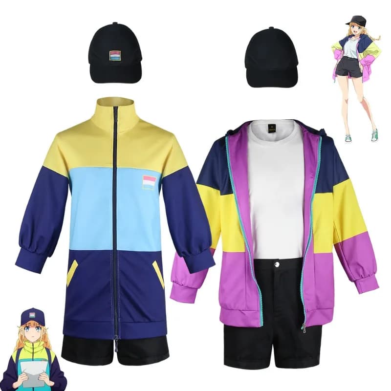 Costume Cosplay Moonlight Denki Tsukimi Eiko Set Completo Giacca Pantaloncini Cappello Outfit Unisex per Feste a Tema Anime e Giochi di Ruolo
