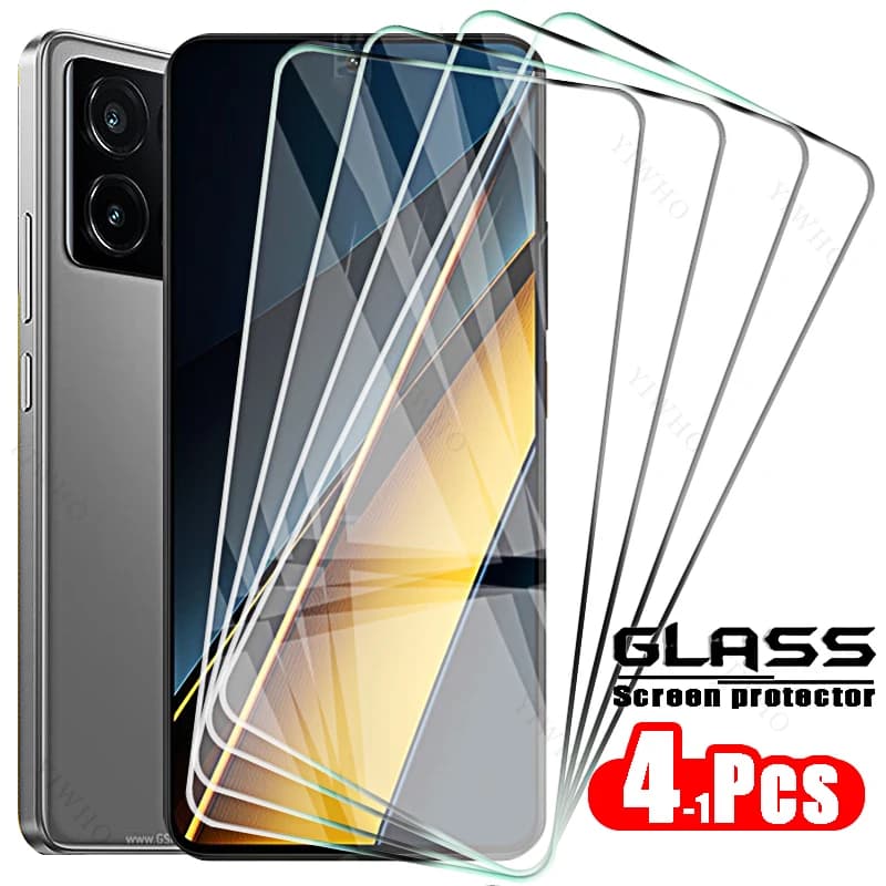 4-1PCS Vetro protettivo per Xiaomi Poco X6 Pro 5G M6 Pro C65 Pellicola proteggi schermo in vetro temperato su POCCO X5 X4 M5 F5 F4 M4 Pro