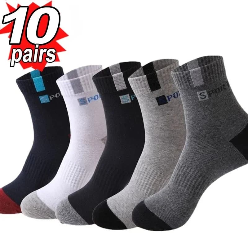 10/5/3 pairs Breathable With Men's Sports Socks In Bamboo Fiber Autumn and Winter Men's Socks Sudor Absorption Business Sox