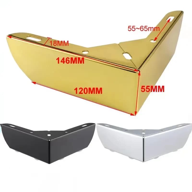 Set di 4 Gambe in Metallo per Divano, Robuste e Resistenti, Piedini Triangolari a Tre Punte, Accessori Fai-da-Te per Mobili