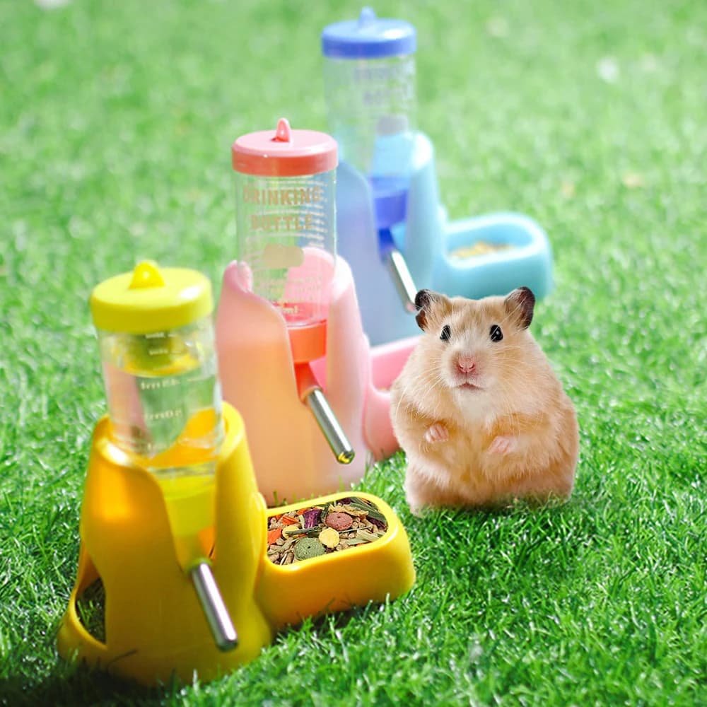 Distributore Automatico di Acqua e Cibo per Animali Domestici da 80ML con Ciotola Integrata, Adatto per Piccoli Animali