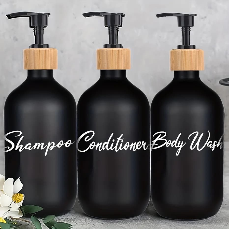 3 pezzi di dispenser di sapone in plastica set bottiglia di lozione da appoggio bagno bottiglia vuota riutilizzabile per shampoo lavaggio del corpo balsamo per capelli