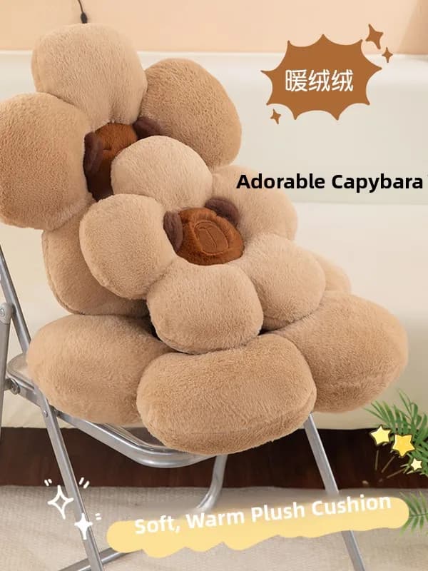 Cuscino Lombare Traspirante e di Supporto a Forma di Capibara, Ideale per Ufficio, Auto, Divano, Tatami e Finestra