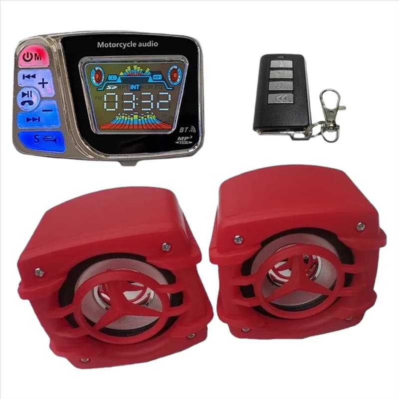 Rare FM radio music player Support TF card Bluetooth Motorcycle Trombe Charging USB Waterproof Reproduction Bluetooth Red speaker