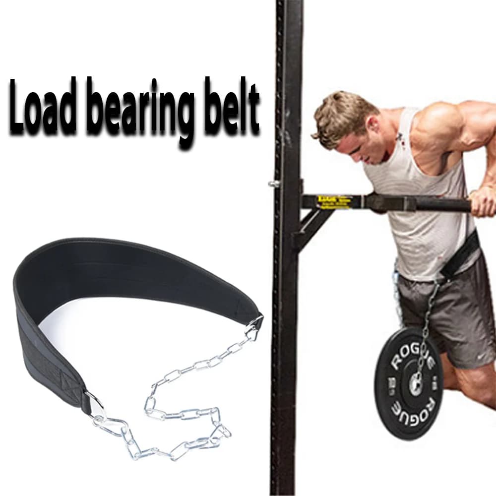 Pull up - Body upper strength belt, commercial bodybuilding room, sports belt with barbell plate, fitness equipment