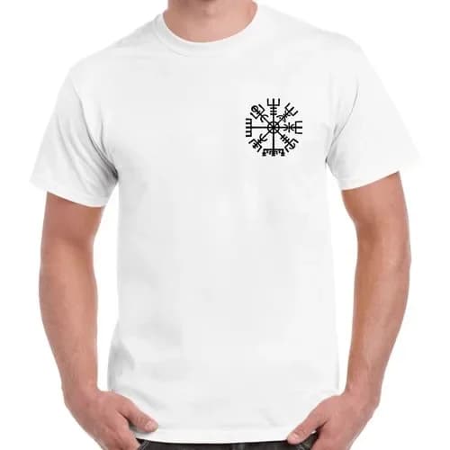 Vikings Compass Viking Pagan Pocket Odin Vintage Cool Gift Retro T Shirt 8025
