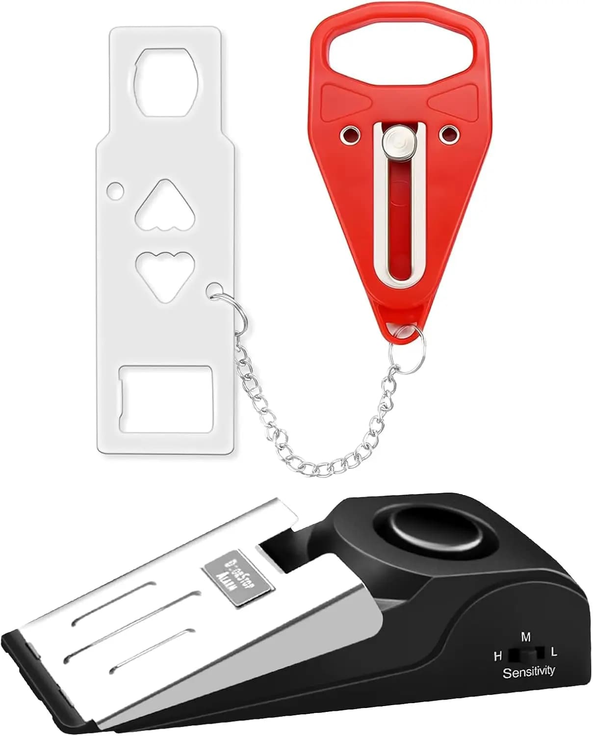 Set Portatile di Serratura e Allarme per Porte con Sirena da 120dB per Viaggi, Hotel, Appartamenti, Sicurezza Domestica e Protezione della Privacy