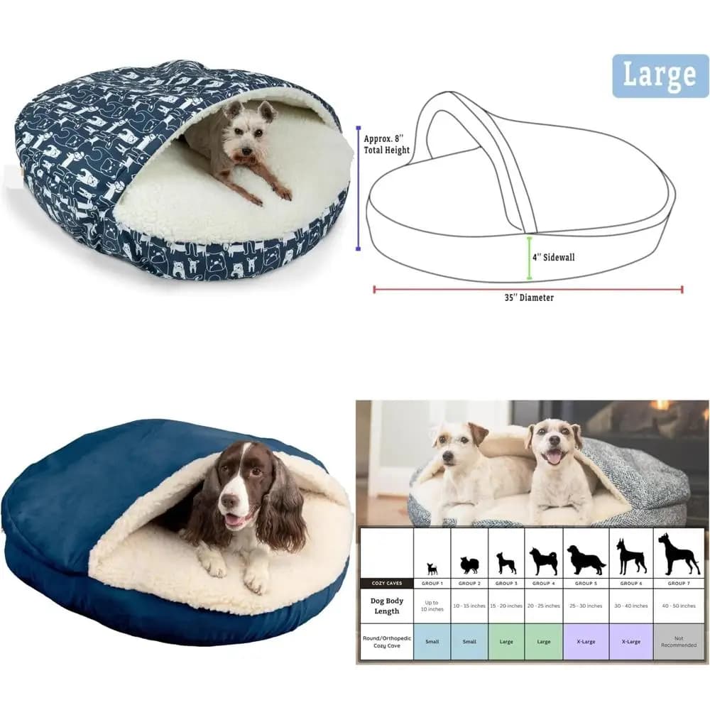 Letto per animali grande e accogliente in peluche per un rilassamento migliorato - Ideale letto per cani in stile denim di peluche