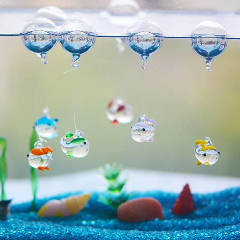 5 pezzi di vetro luminoso balena galleggiante palla acquario galleggiante palla galleggiante bolla creativa micro decorazione paesaggio creazione di paesaggi