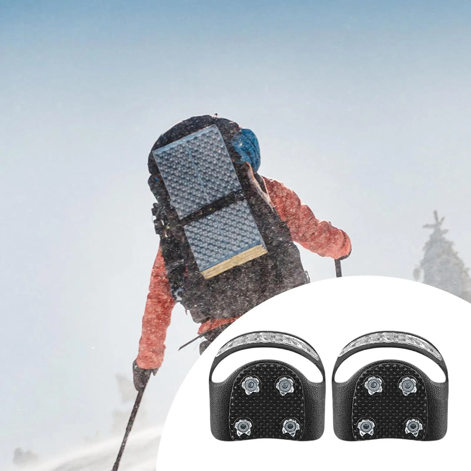 Steel Studs Ice Climbing Crampons Snow Skid Spikes Lightweight Snow Boots Shoe Covers Ice Cleats Snow Grips for Hiking Winter