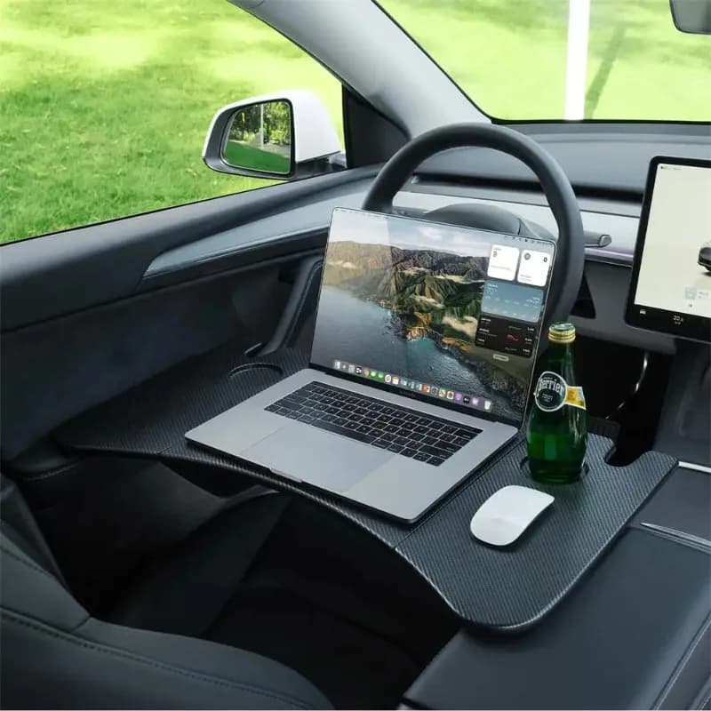 Tavolino Portatile da Volante per Laptop, Scrivania da Viaggio, Tavolo da Ufficio Portatile per Tesla Model 3, Model Y, Model X, Model S 2018-2026, Accessori Auto