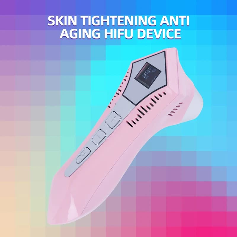 Dispositivo HIFU Rosa, Coltello Ultrasonico Facciale, Ringiovanimento della Pelle, Idratazione, Rimozione Rughe, Rassodamento Cutaneo, Terapia di Bellezza