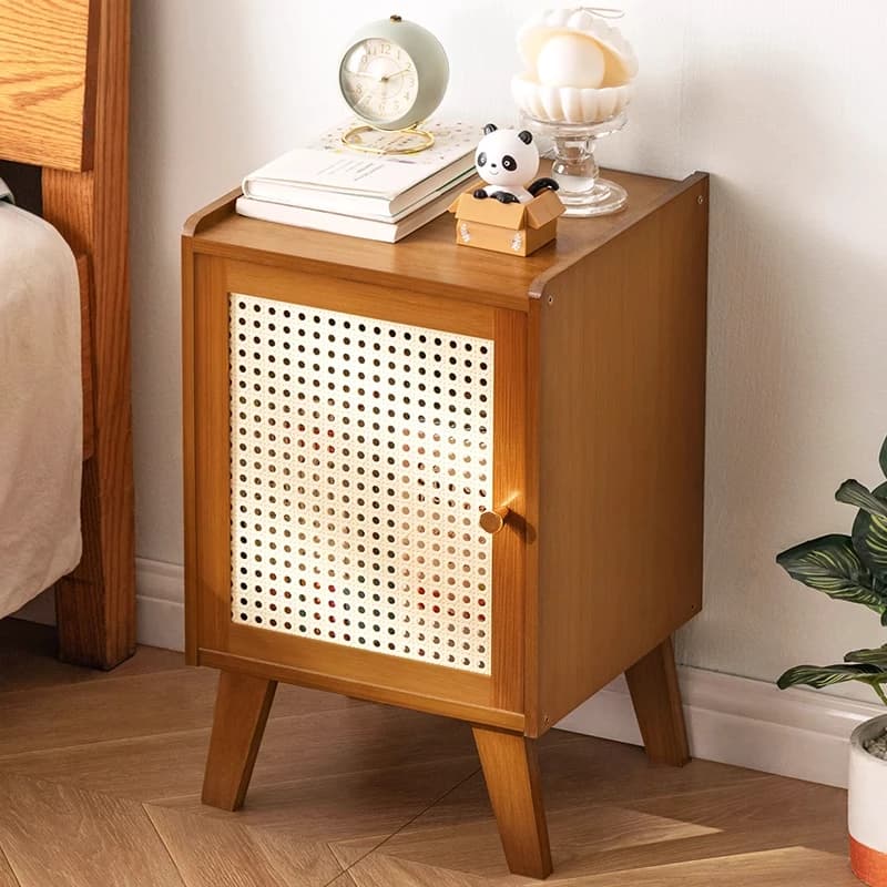 Comodino moderno per camera da letto, armadietto semplice per camera da letto, porta dell'armadio con griglia in ABS, fermaporta resistente, comodino