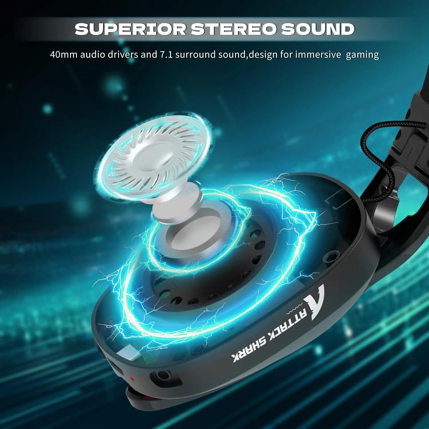 Cuffie da gioco wireless ultraleggere ATTACK SHARK L90 con microfono, driver da 40 mm, audio surround 7.1, per Xbox/PS4/PS5/PC