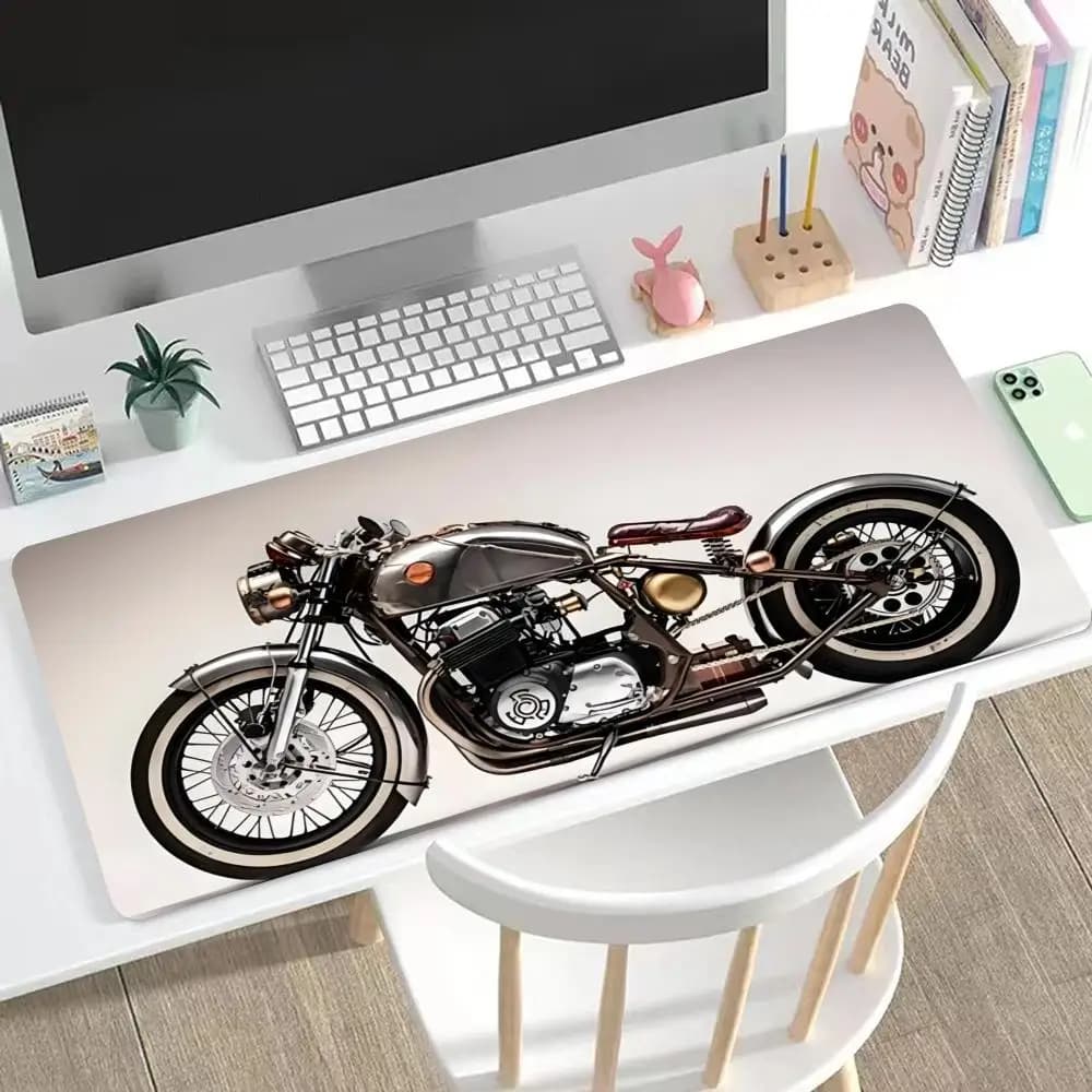 Tappetino per Mouse a Tema Moto, HD, Esteso, per Tastiera da Gaming, Grande 90x40cm XXL, per Giocatori