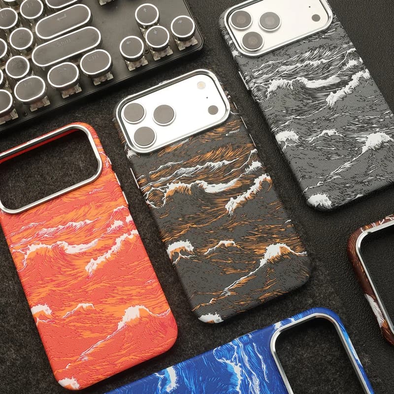 Sea Wave Pattern for MagSafe Phone Case For iPhone 18 17 Pro Max 16 15 14 13 Magnetic Wireless Charging Ultrathin Hard PC Cover