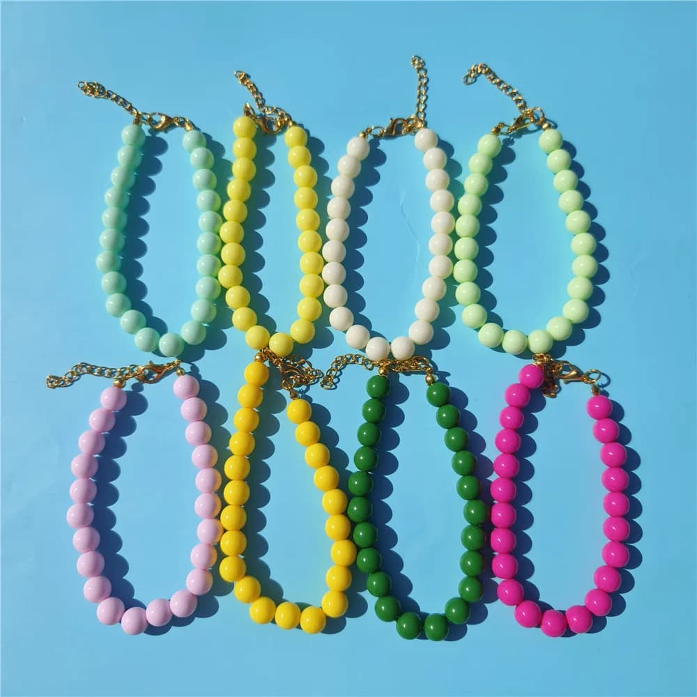 Collana per cani Catena di estensione Design Collare per animali domestici Cani di moda Perle finte Collana Anello Accessorio per toelettatura per cani gatto fai da te