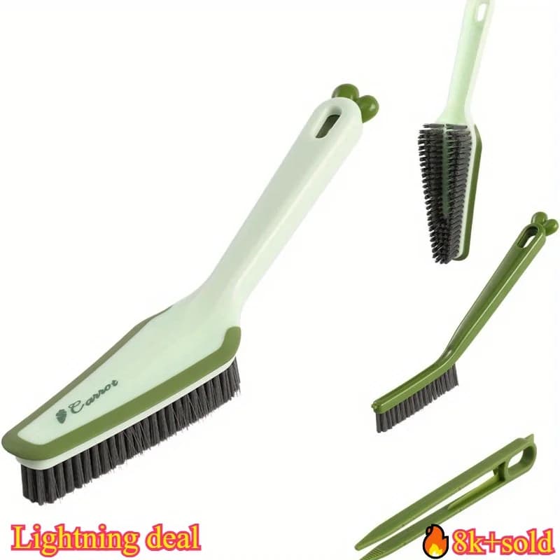 Spazzola per la pulizia 1PC, spazzola per la pulizia domestica rimovibile 3 in 1, adatta per cucine, bagni, finestre, scarpe. Arancione, verde