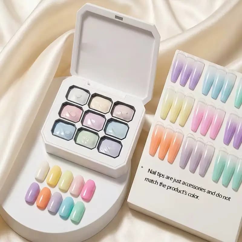 Gel per unghie macaron a bassa saturazione in 9 colori, gel blush solido, gel UV per unghie, decorazioni fai da te per nail art, adatto a tutti i tipi