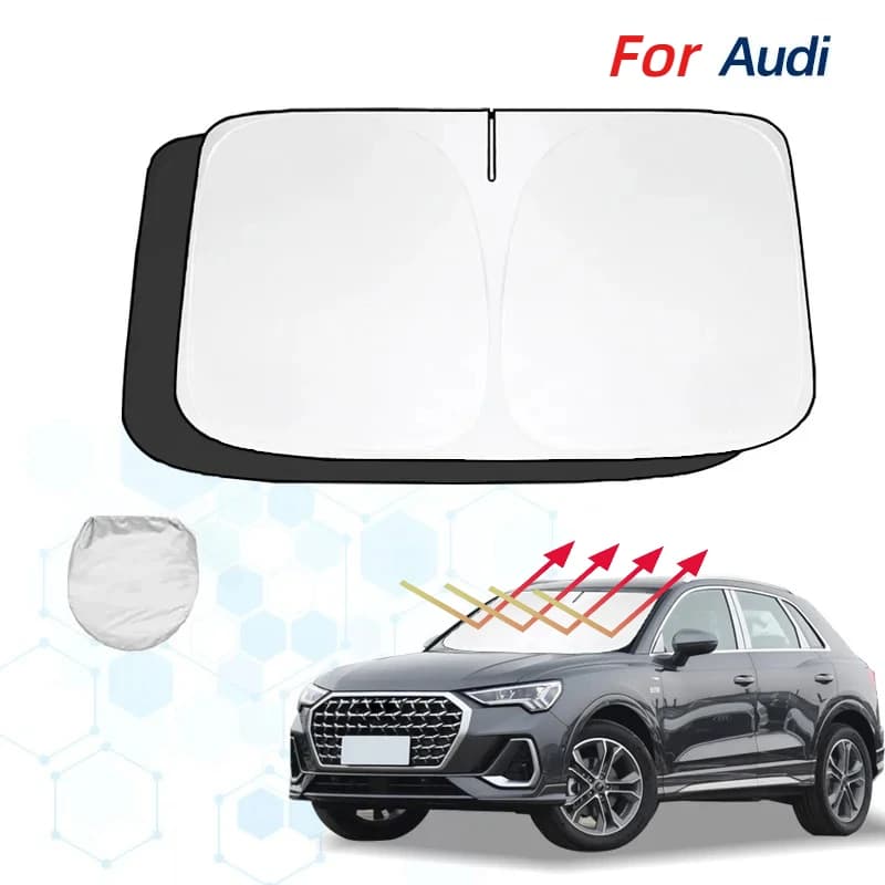 Per Audi Q3 8U RS 2013-2024 Parabrezza Parasole Parasole Visiera Protezione Pieghevole Blocchi Raggi UV Mantenere il tuo dispositivo di raffreddamento dell'auto