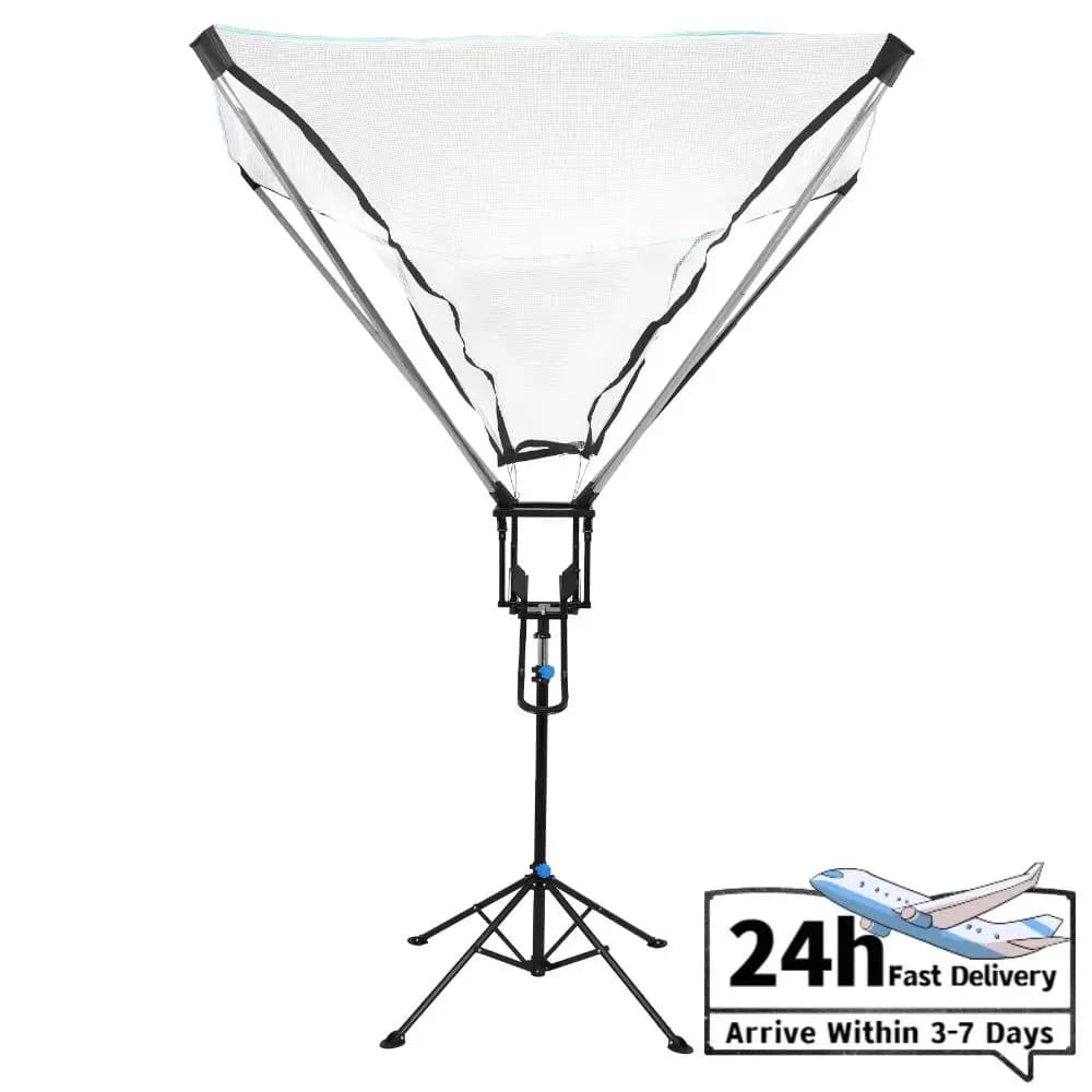 Basketball Rebounder with 180 degree angle Portable Training System with Rotating Pista and Return Network for Effective Tyre Practice