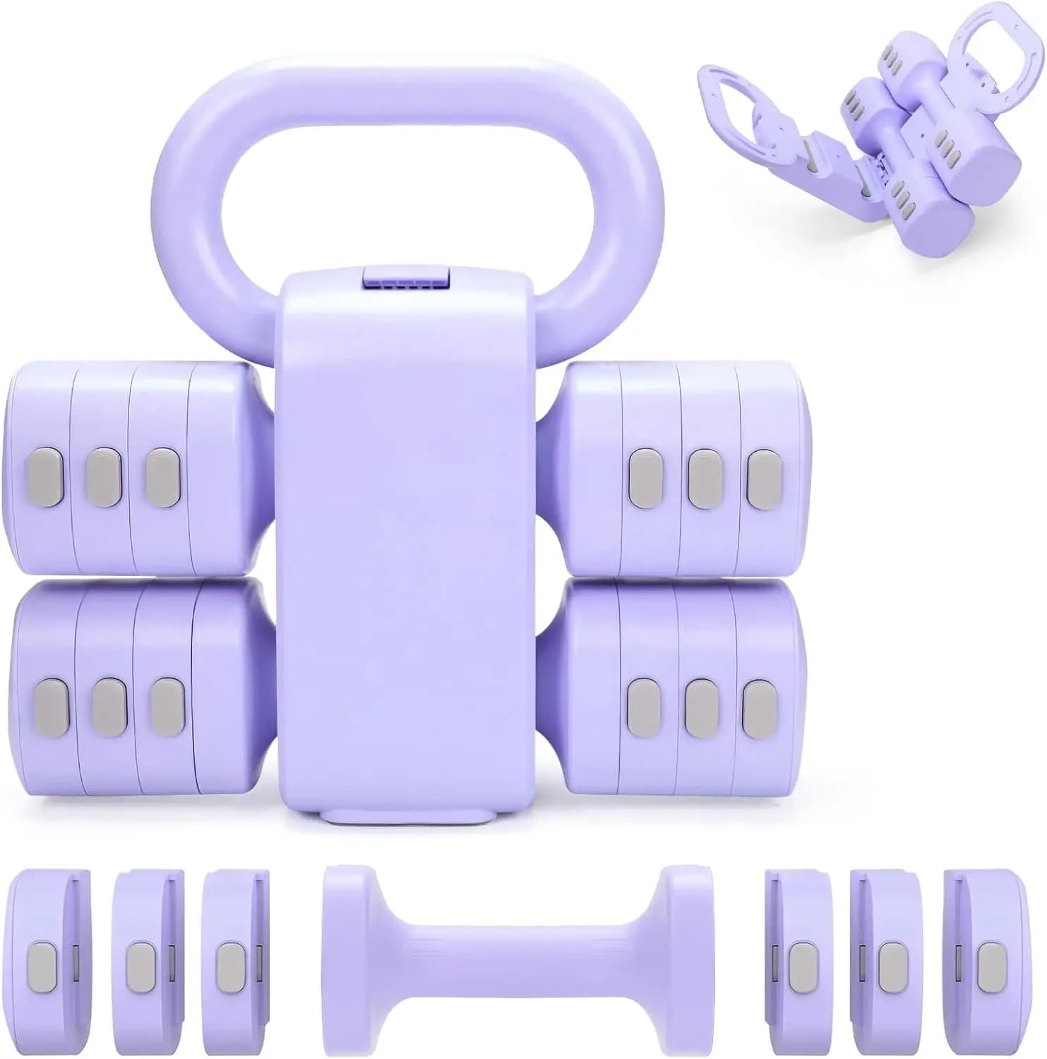 Set of Kettlebell and Adjustable Manubri 2-in-1, Fast Gear Weights for Home Exercises, Fitness Training for Women