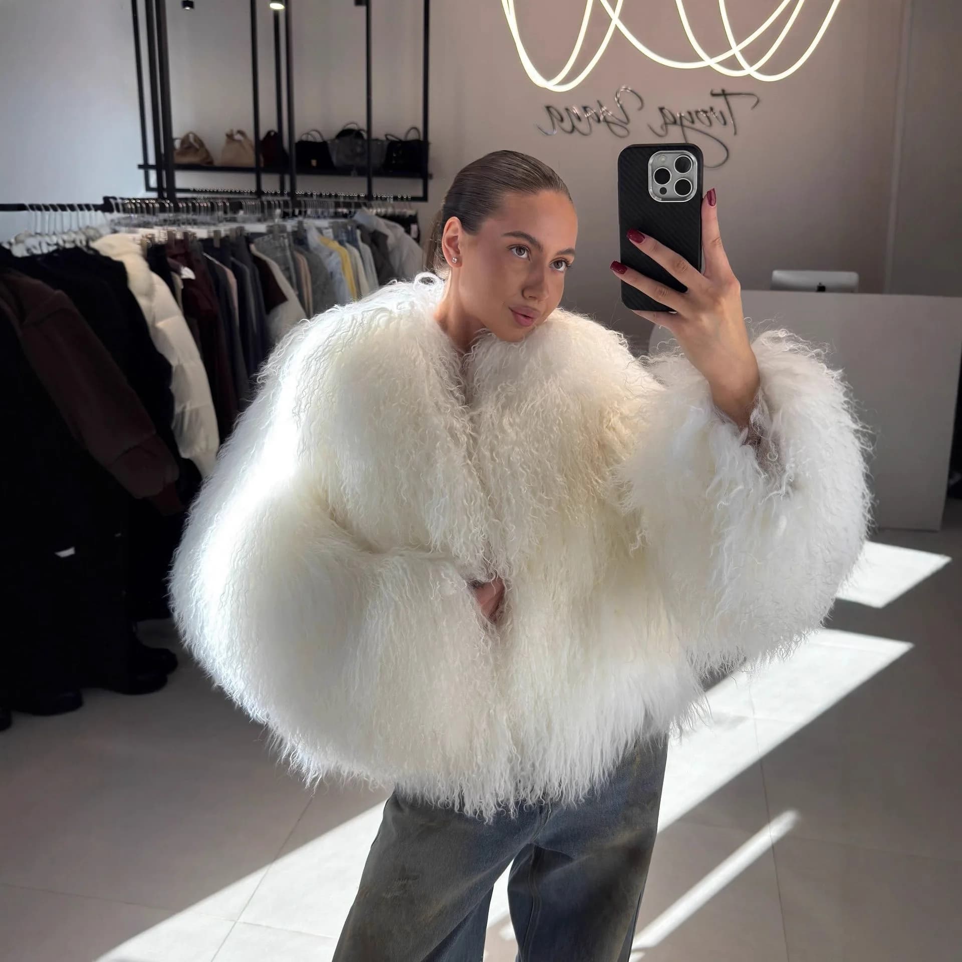 KIDCRKJ Giacca Invernale da Donna in Pelliccia Sintetica, Calda e Versatile, Effetto Pelo Lungo o Corto, Giacca in Finta Pelliccia di Agnello Ricciolato