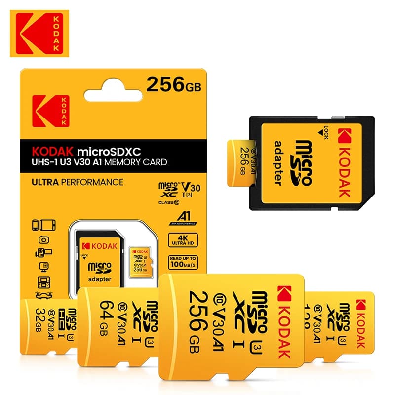 Scheda micro SD Kodak U3 16GB 32GB 64GB 128GB SDXC/SDHC classe 10 Scheda di memoria Flash micro sd 32gb sdcard per smartphone