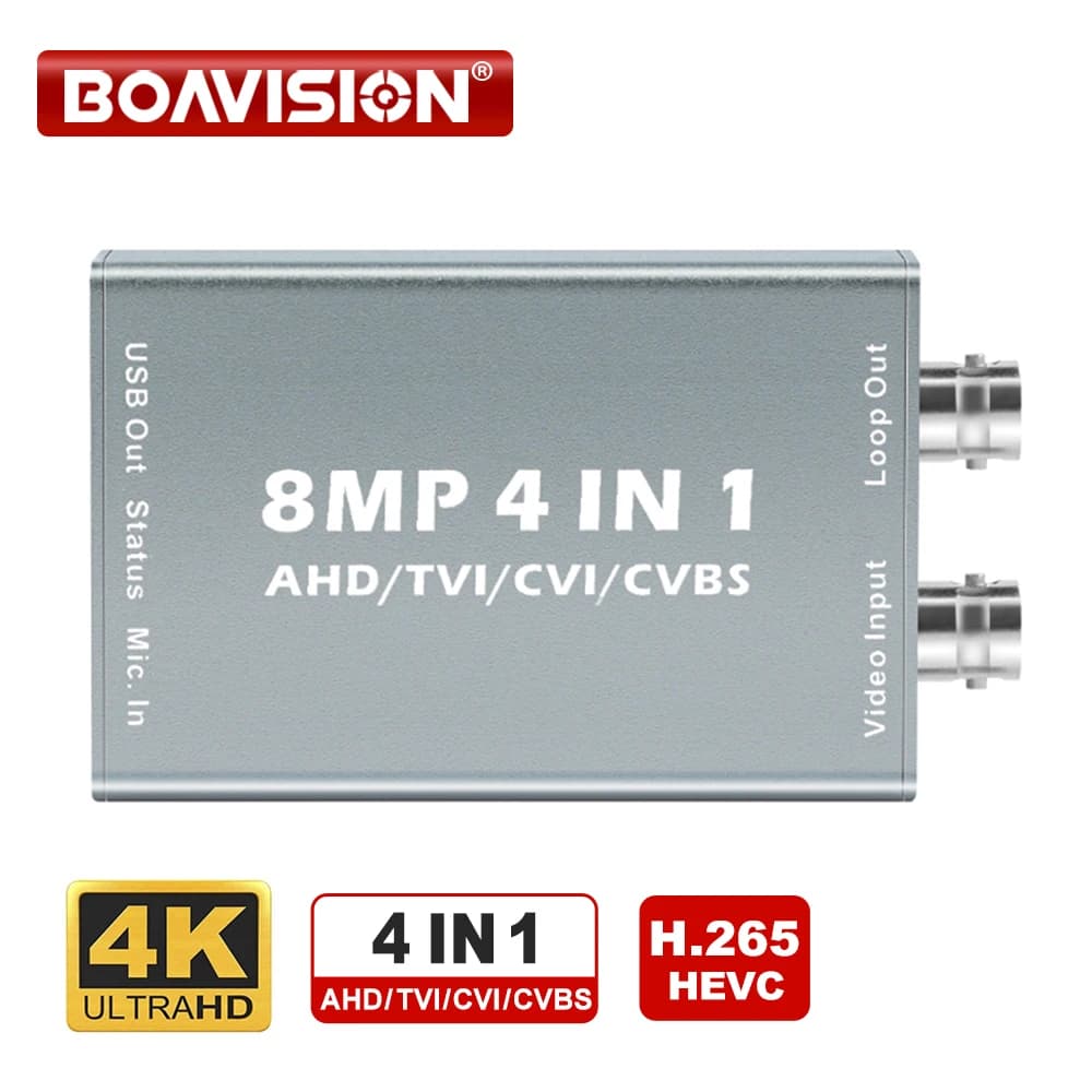 Scheda di acquisizione video 4 in 1 da 8 MP Converti segnale video AHD/TVI/CVI/CVBS in segnale USB Plug and Play