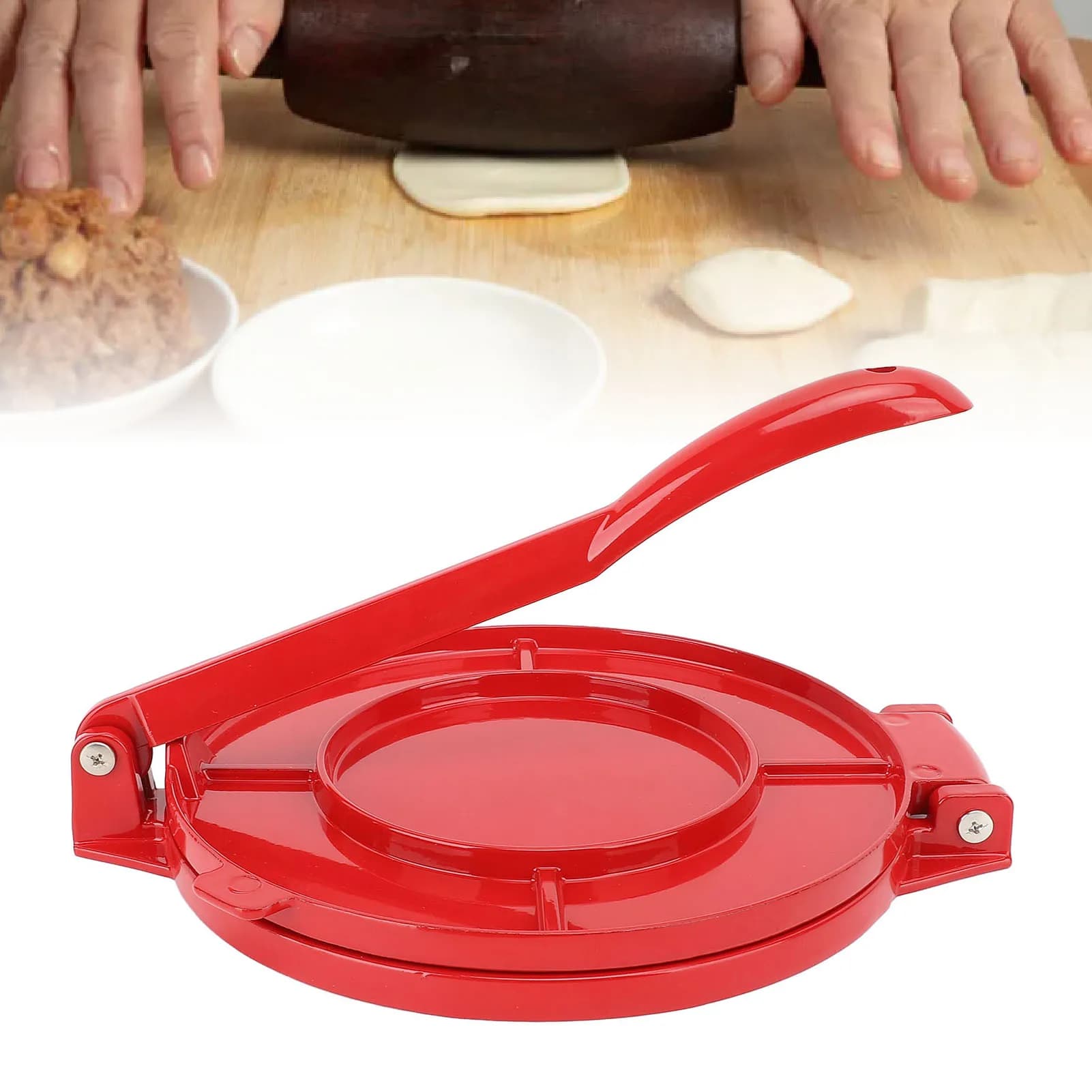 Pressa per Tortilla manuale con manico in lega di alluminio per gnocchi di pane piatto macchina per la stampa di pasta multifunzionale
