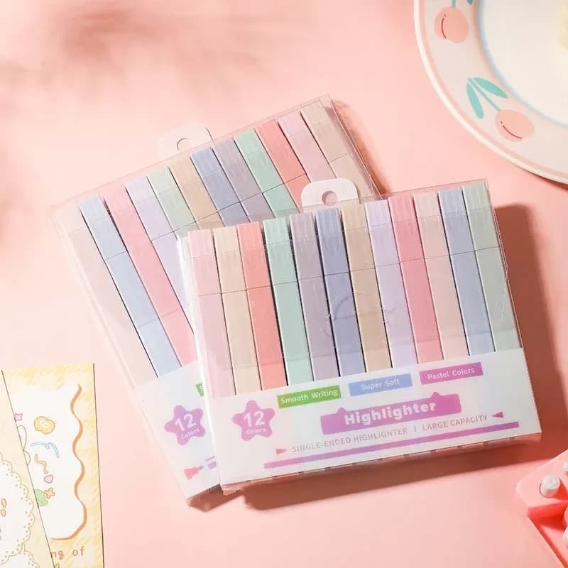 Evidenziatori fluorescenti Estetici a doppia testa Pastello Kawaii Pennarelli colorati Penne Cancelleria Forniture per ufficio scolastico
