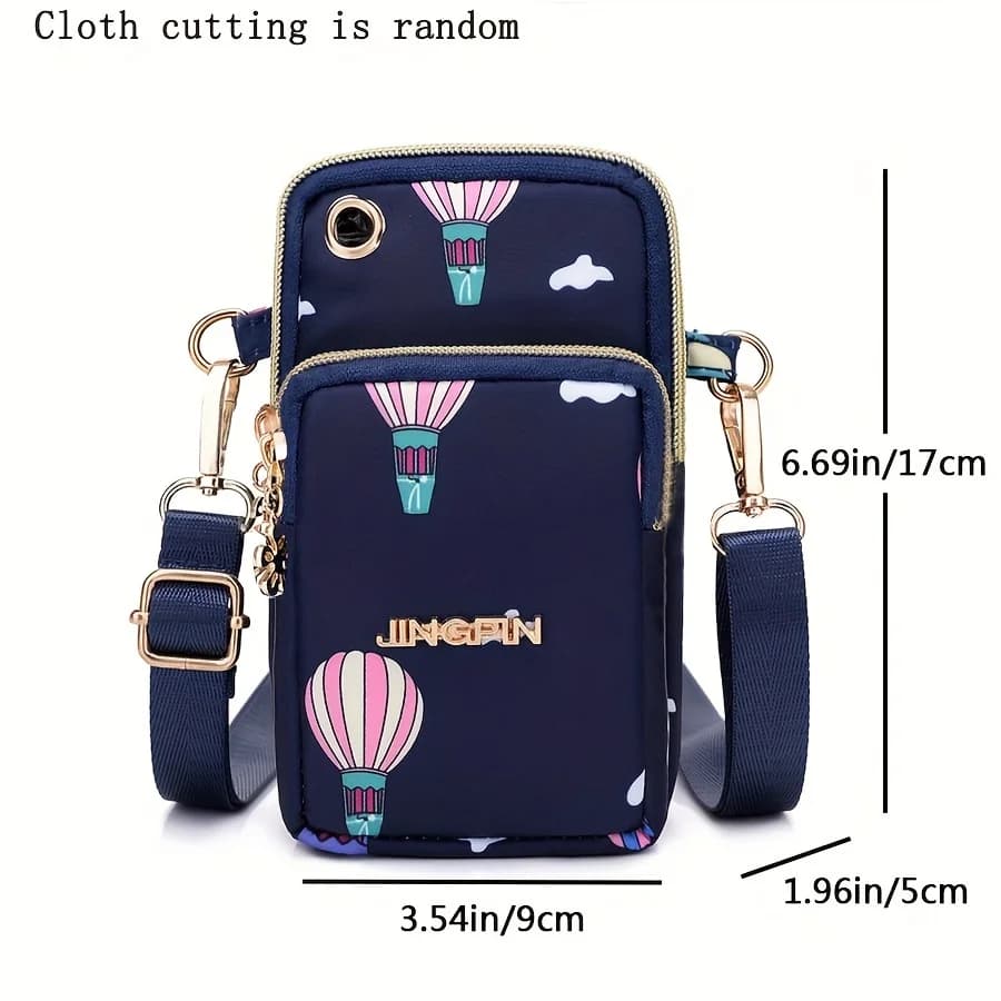 Cross-body mobile phone bag men and women general hang neck wrist pocket purse stand-up purse with one shoulder headphone bag