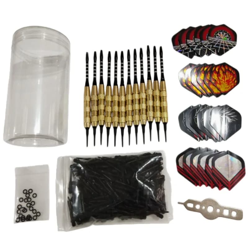 18g Soft Tip Darts With 200Pcs Plastic Dart Points Aluminum Shafts For Indoor Dartboard Game