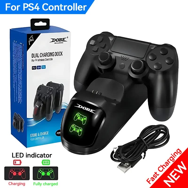 New PS4 Charging Station Wireless Fast Charger For Game Controller LED Indicator USB Dual Dock For PS4 Slim/PS4 Pro