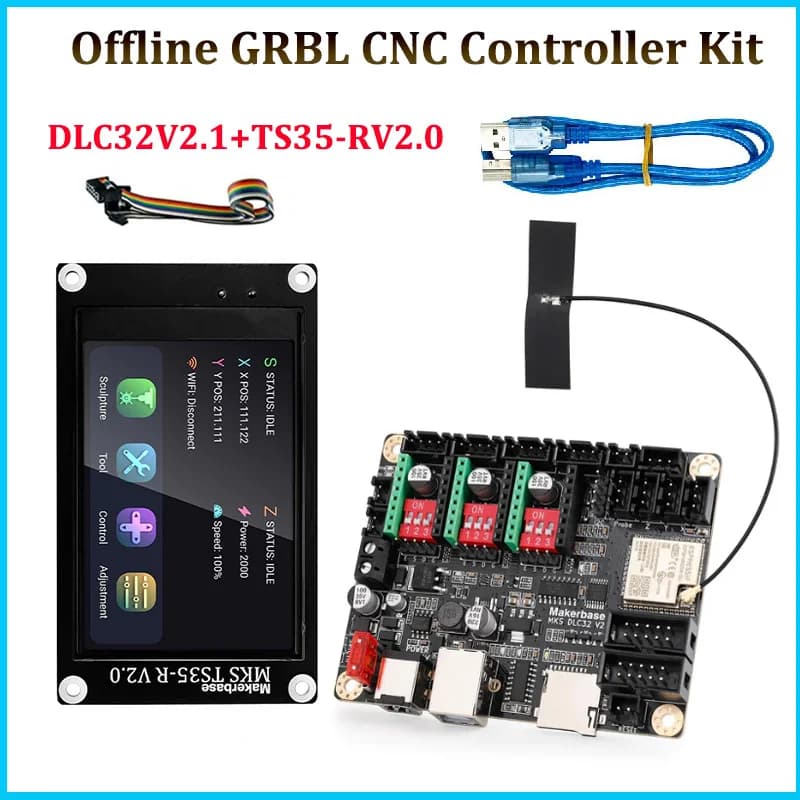 Makerbase MKS DLC32 V2.1 32Bit GRBL WIFI Scheda Controller Offline TS35-R Kit Display LCD Per CNC e Macchina Per Incidere Laser