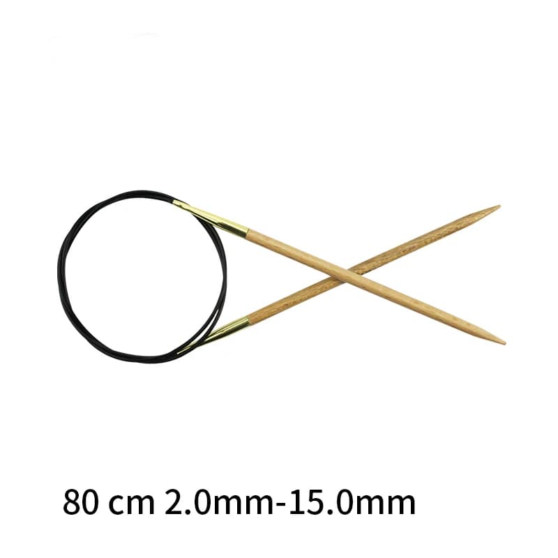 Ago da maglia circolare fisso Knitpro da 80 cm in faggio Basix