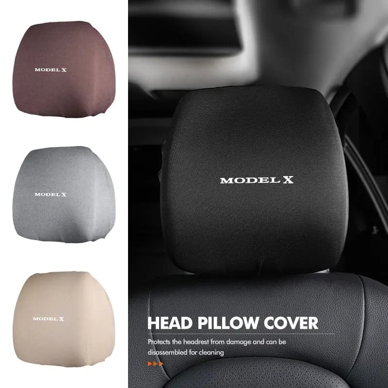 Car Seat Headrest Elastic Protective Pillow Protective Cover For Tesla Model 3 Model S Model X Roadster