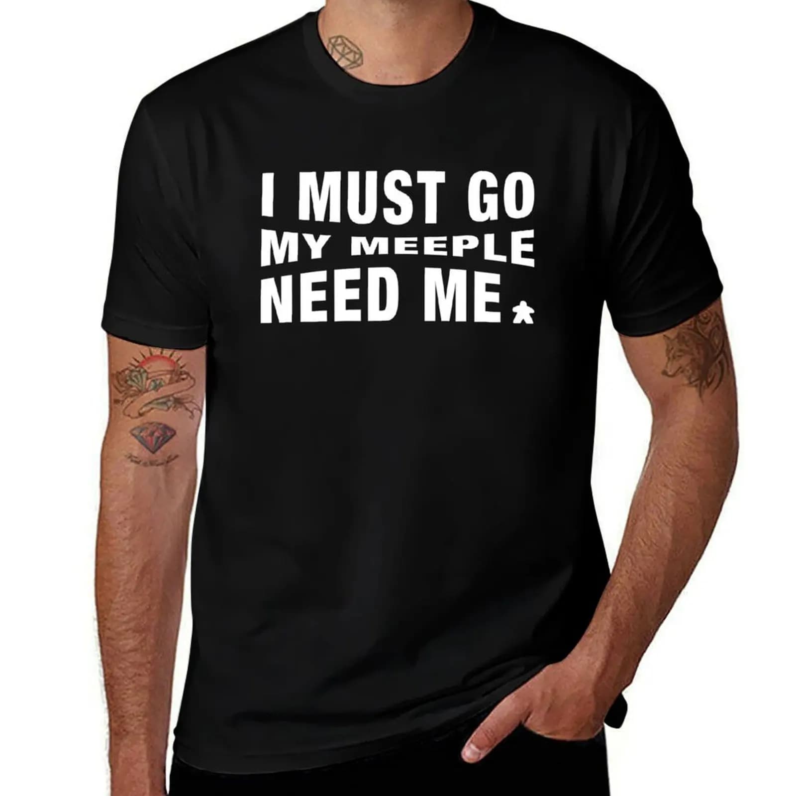 Devo andare, il mio Meeple ha bisogno di me - Meeples Board Games - T-shirt da tavolo per appassionati di giochi da tavolo, resistente agli odori, a maniche corte