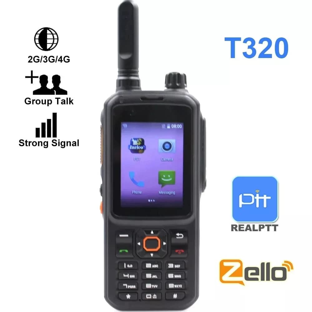 Nuovo Inrico T320 4G Radio di rete Sblocca Android 8.1 Telefono cellulare Tipo-C Spina Telefono cellulare Chiamata globale Funziona con Real-ptt / Zello