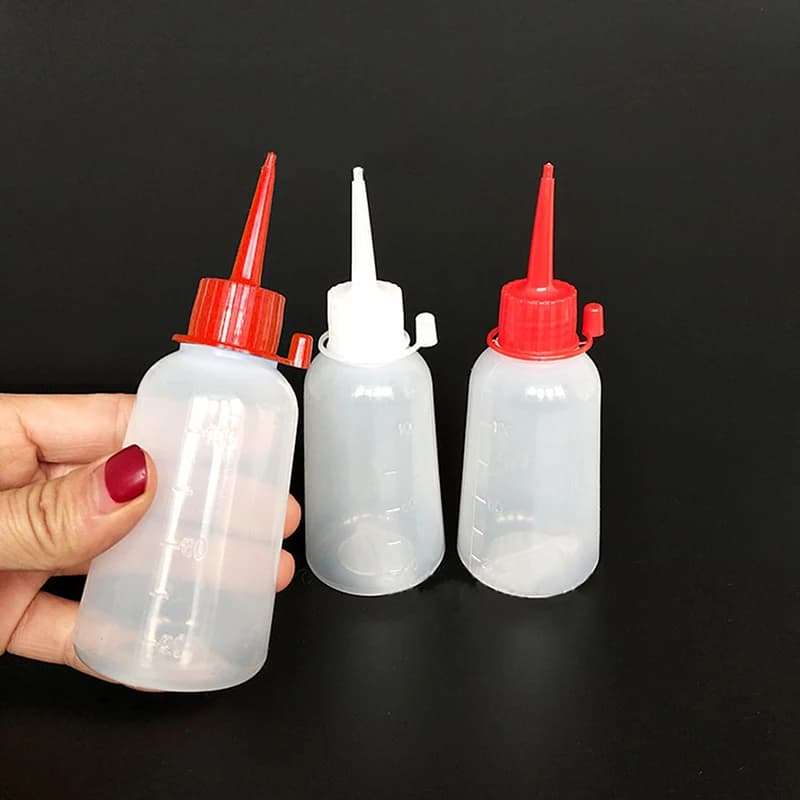 1/3PCS 100ml Clear Squeeze Applicator Bottle, Plastic Empty Dispenser with Precision Tip, Refillable for Glue/Paint/Garden Oil