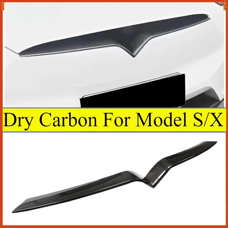 Per Tesla Modello S/X Reale A Secco In Fibra di Carbonio Anteriore Centrale Maglia Griglia di Copertura Del Radiatore Striscia Trim Decorazione 2016-2021 boky kit