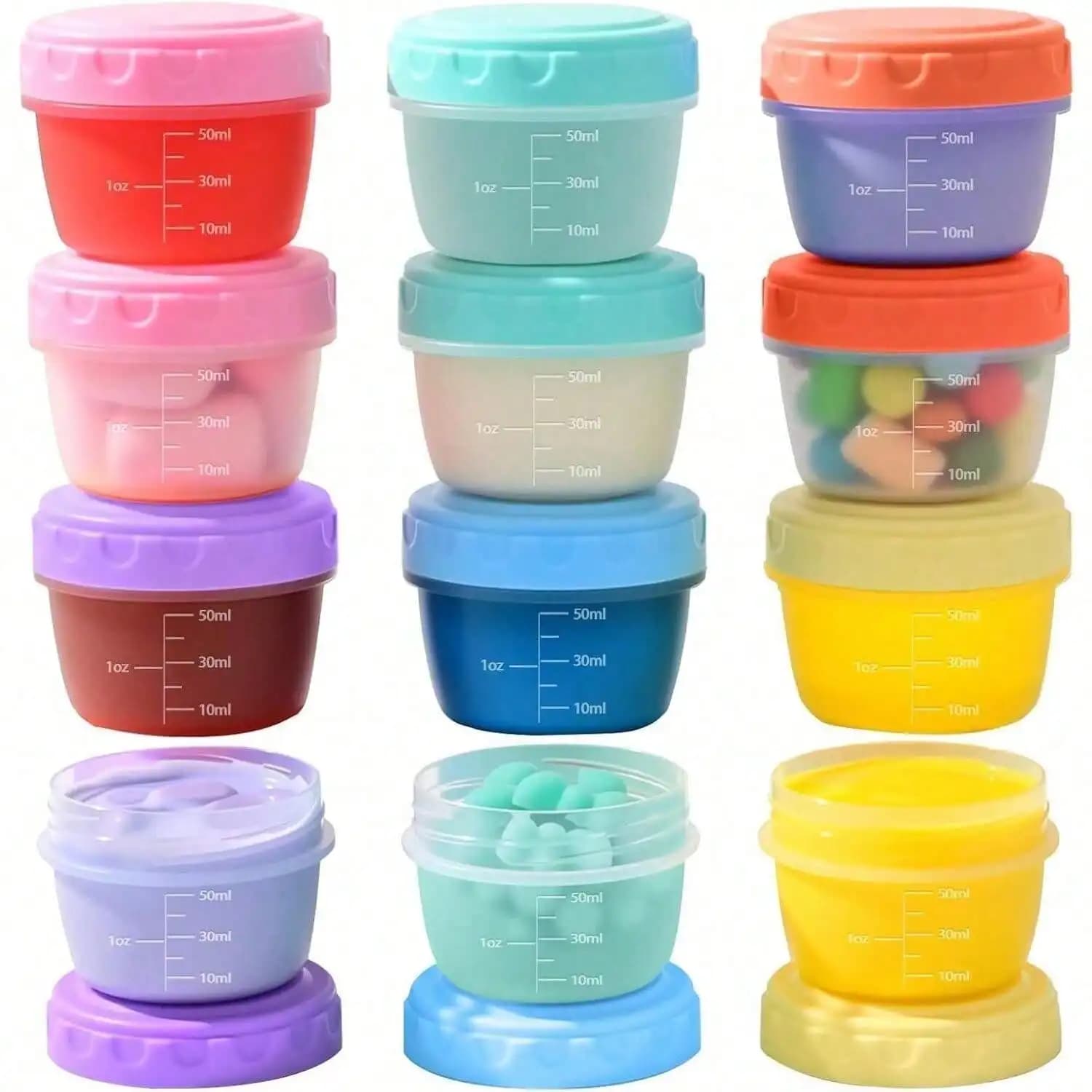 Confezione da 1 a 6 contenitori per condimenti per insalata da 2,7 OZ per uscire con coperchi Piccoli contenitori per condimenti Piccoli contenitori per salsa per il pranzo